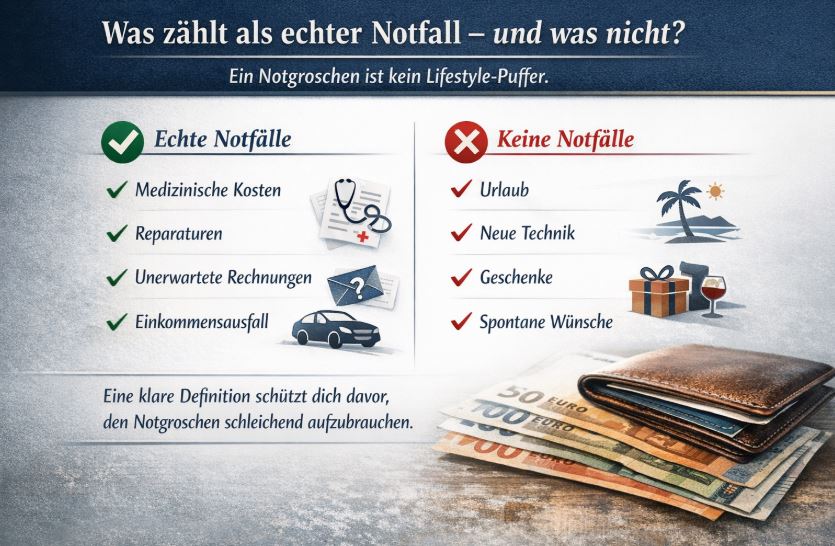 Notgroschen aufbauen – echte Notfälle wie Reparaturen und medizinische Kosten von Konsumausgaben unterscheiden