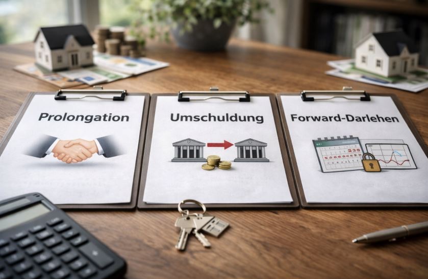 Anschlussfinanzierung – Übersicht der Optionen Prolongation, Umschuldung und Forward-Darlehen bei Immobilienfinanzierungen
