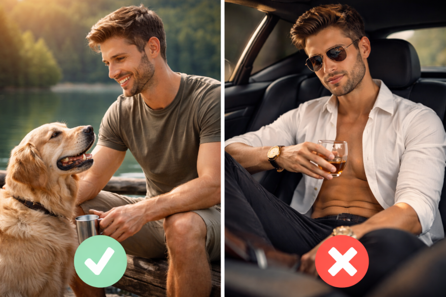 Dating Profil erstellen: authentisches Foto im Alltag im Vergleich zu inszenierter Selbstdarstellung