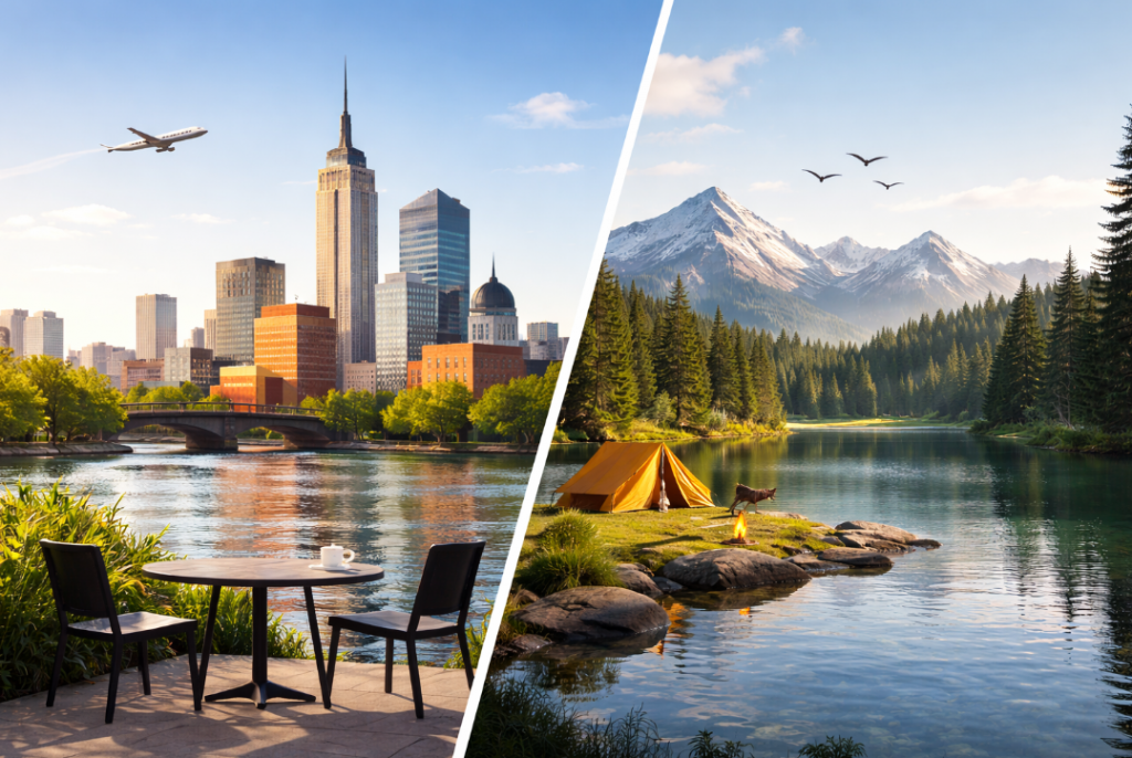 Städtereise oder Natur – unterschiedliche Formen der Erholung im Vergleich zwischen Stadturlaub und Natururlaub
