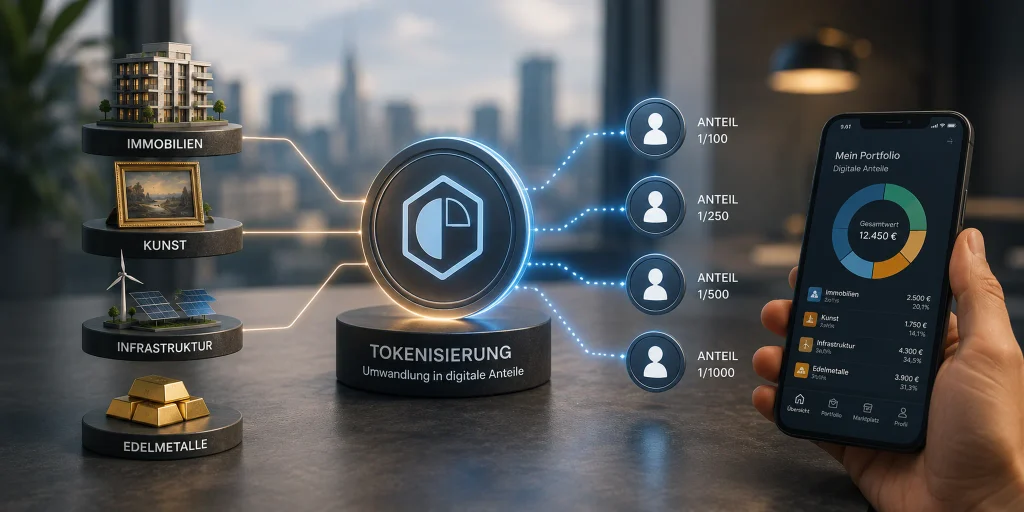 Tokenisierung wandelt reale Vermögenswerte wie Immobilien, Kunst und Infrastruktur in handelbare digitale Anteile um.